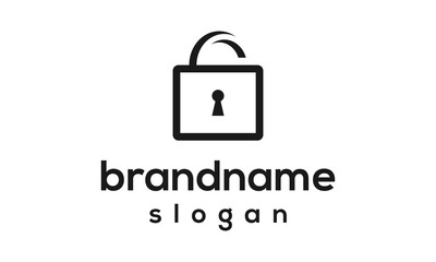 Simple Lock logo design vector