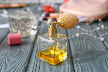 Bottle of perfume on dressing table