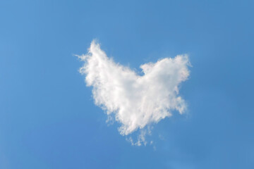  heart shaped cloud on blue sky background      