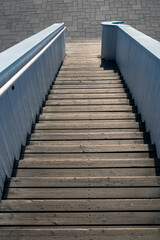 Obraz premium Nallikari tourist attraction viewing platform staircase, Oulu Finland