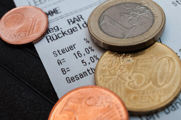 Kaufbeleg, Mehrwertsteuer 16% und Mehrwertsteuersenkung Coronakrise