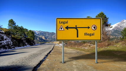 Street Sign Legal versus Illegal