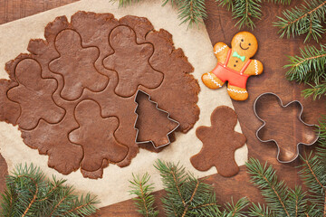 Making gingerbread cookies for Christmas