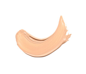 Sample of foundation for makeup on white background