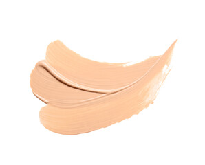 Sample of foundation for makeup on white background