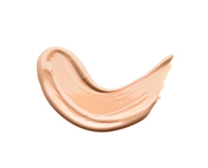 Sample of foundation for makeup on white background