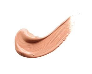 Sample of foundation for makeup on white background
