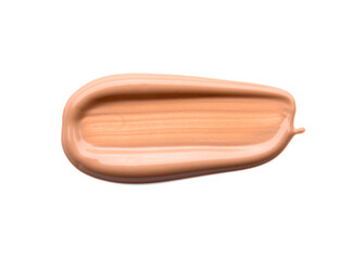Sample of foundation for makeup on white background