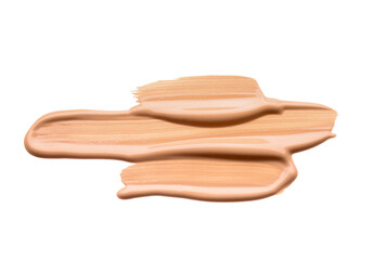 Sample of foundation for makeup on white background