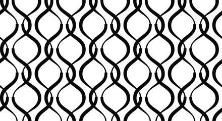 Black and white seamless texture. Modern geometric background. Monochrome pattern with wavy lines.
