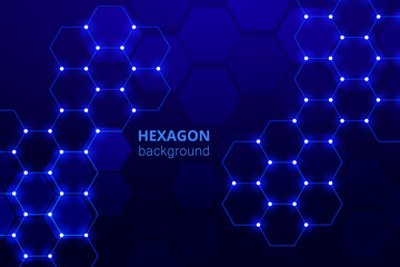 Hi-tech background design. The concept of chemical engineering, genetic research, innovative technologies. Hexagonal background for digital technology, medicine, science, research and healthcare.