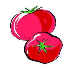 トマトの2個イラスト