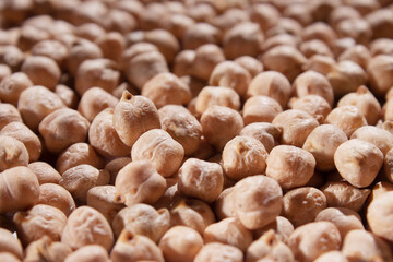 Chicken peas in bulk full screen close-up