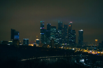 Moscow-city. Moscow International Business Center at night