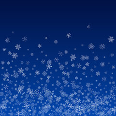 Gray Snowflake Vector Blue Background. Holiday 