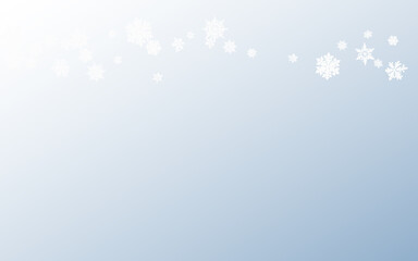 Silver Snowfall Panoramic Vector Gray Background. 