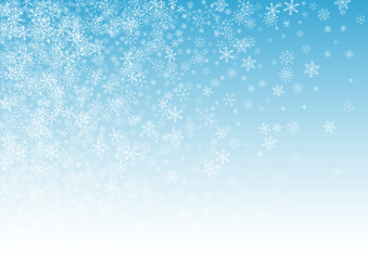 White Snow Vector Blue Background. Abstract 