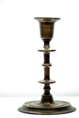 Vintage simple candlestick on white background