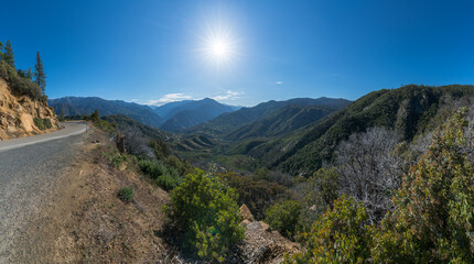 scenic road in kings canyon national park, usa