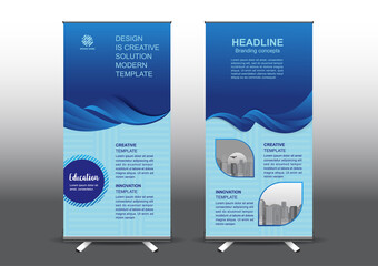 RollUp template vector illustration, Designed for style applied to the expo. Publicity banners, business model vertical.