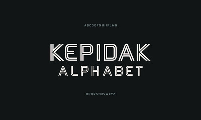 Typeface line alphabet. Modern abstract font set.