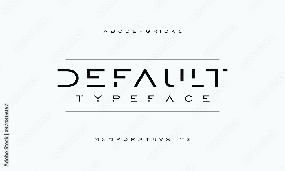 Poster modern futuristic typeface design. abstract alphabet font set. vector illustration for text.