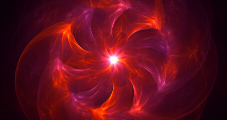 3D rendering abstract multicolor fractal light background