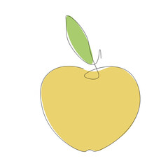 Apple fruit on white background icon. Vector illustration