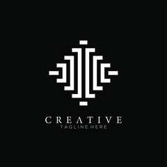 Minimalist Trendy Shapes. Stylish universal geometric White Vector Logo Emblems
