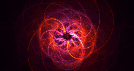 3D rendering abstract multicolor fractal light background