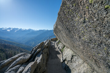 hiking the moro rock trail in sequoia national park, usa