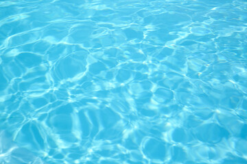 Naklejka na ściany i meble Swimming pool with clean water as background, closeup