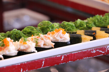 Sushi Close up at Restaurant