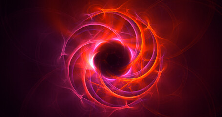 3D rendering abstract multicolor fractal light background