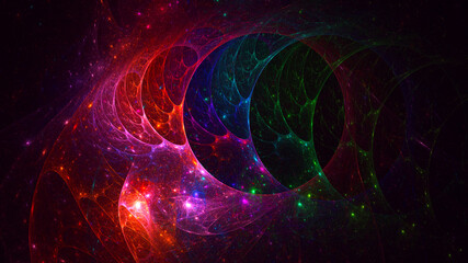 Obraz premium 3D rendering abstract multicolor fractal light background