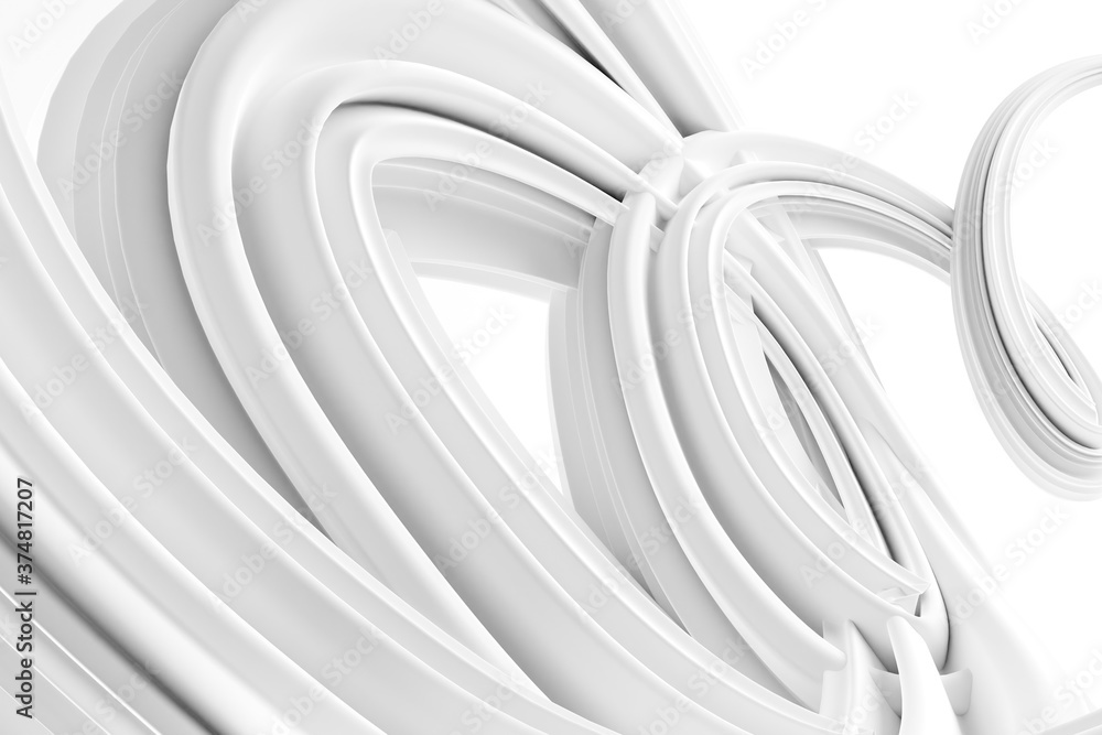 Poster abstract modern dynamic white flowing curve swirl or twirl spiral shape lines background