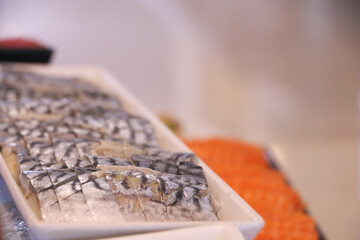 Sushi Close up at Restaurant