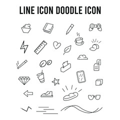 set of doodle icons