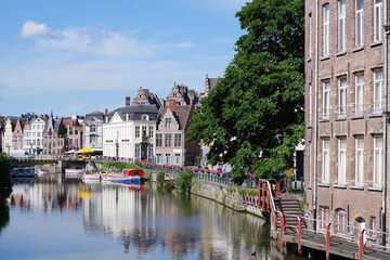 Fototapeta na wymiar Panorama de la ville de Gand