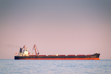 Bulk carrier at sea