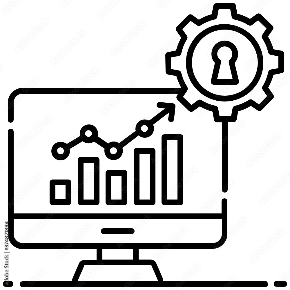 Canvas Prints data governance, icon of data management in modern line style