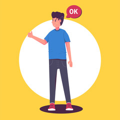 flat design male character illustration. premium vectorflat design male character illustration. premium vector