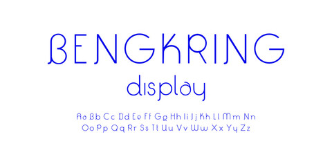 Thin minimalist font. Slab serif alphabet, creative letters.