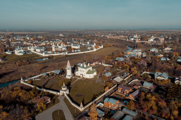 Autumn landscape with three Suzdal monasteries