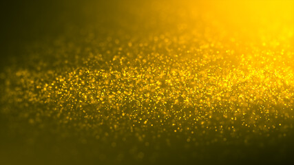 Particles gold bokeh glitter background.