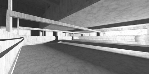 Abstract architecture background. Empty rough concrete interior