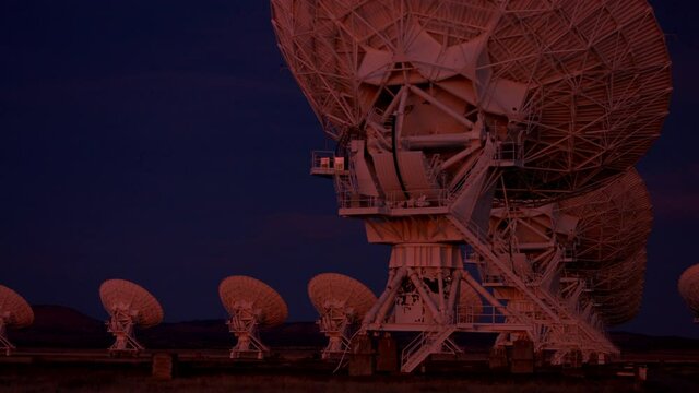 Satellite Antennas in a row time lapse
