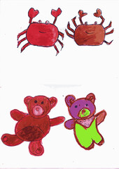 set of funny cartoon monsters