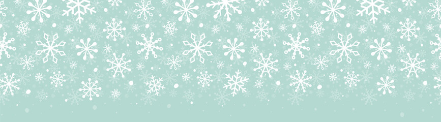 Naklejka na ściany i meble Beautiful Christmas banner with festive snowflakes. Xmas ornament. Vector