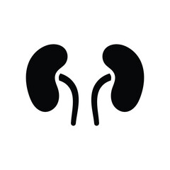 Human Organ Kidneys Black Glyph Flat Icon